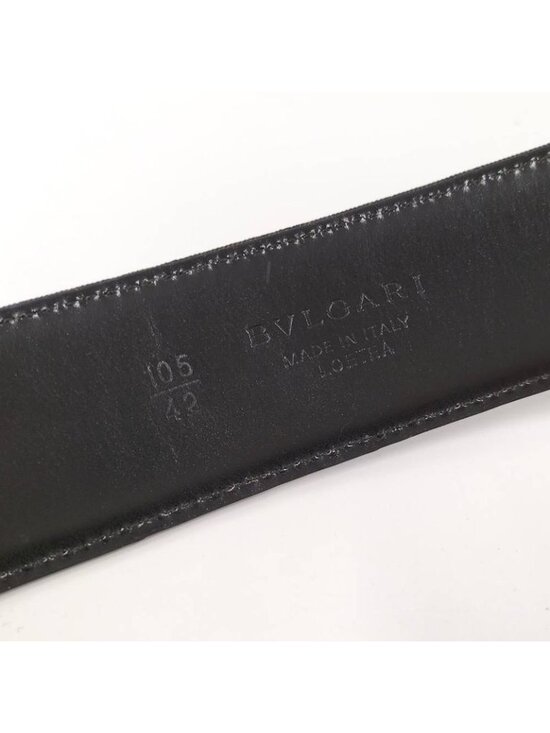 Bvlgari Logo Mania Belt Leather Black 105 42